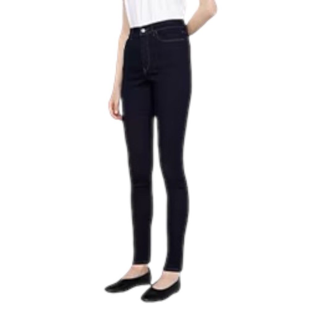 Uniqlo Dark Blue Denim High Rise Stretch Skinny Jeggings Pull On Jeans 27 Medium